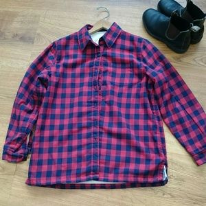 LLbean fleece lined flannel shirt